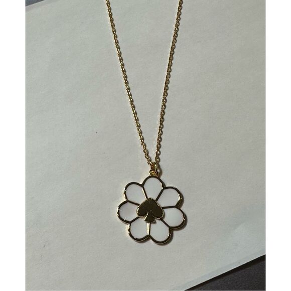 Kate Spade NWT necklace and earrings set - Daytripper white and gold flower - Picture 10 of 12